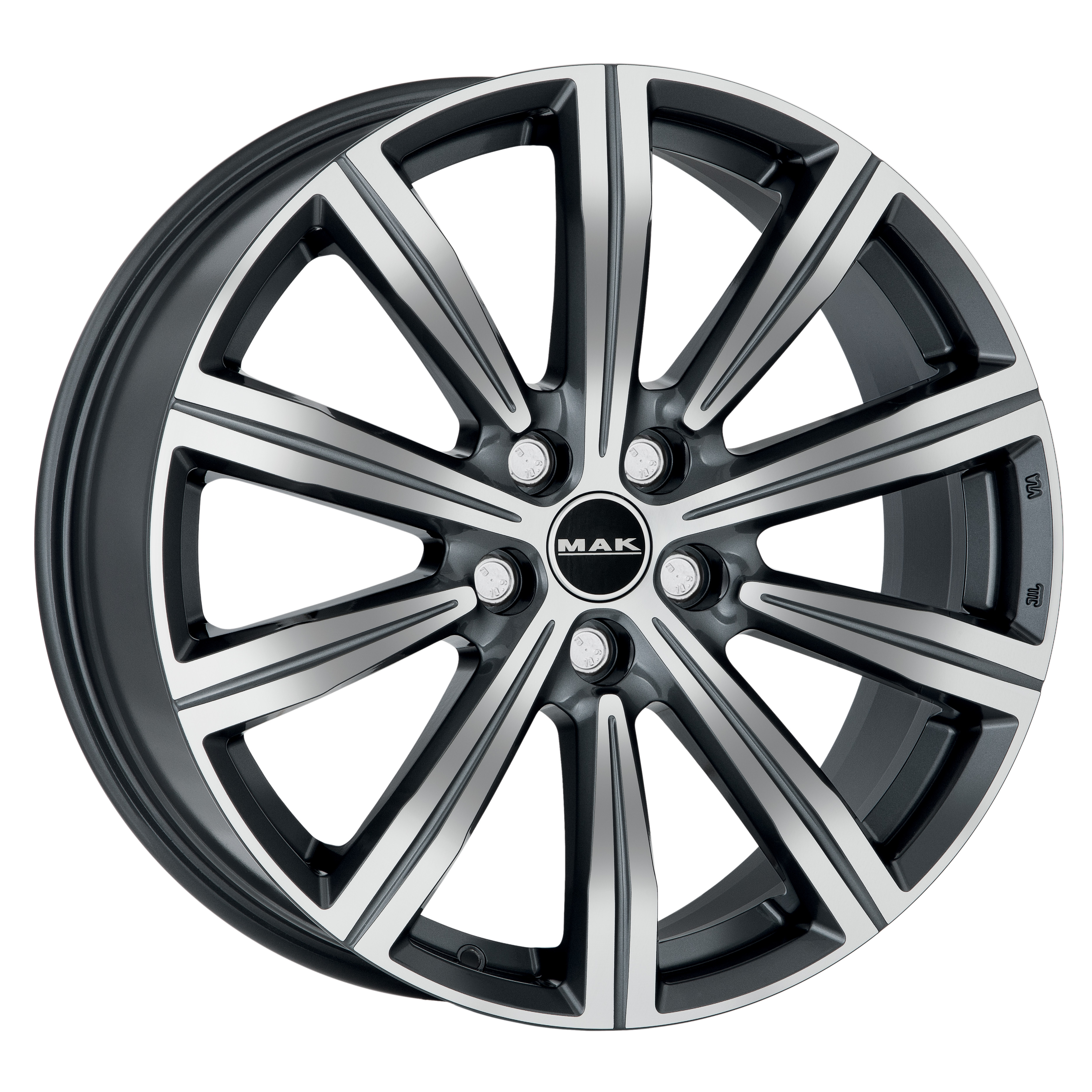 R19 5x120 8J ET38 D72,6 MAK Birmingham Gunmetal Mirror Face R19 5x120 8J ET38 D72,6 MAK Birmingham Gunmetal Mirror Face